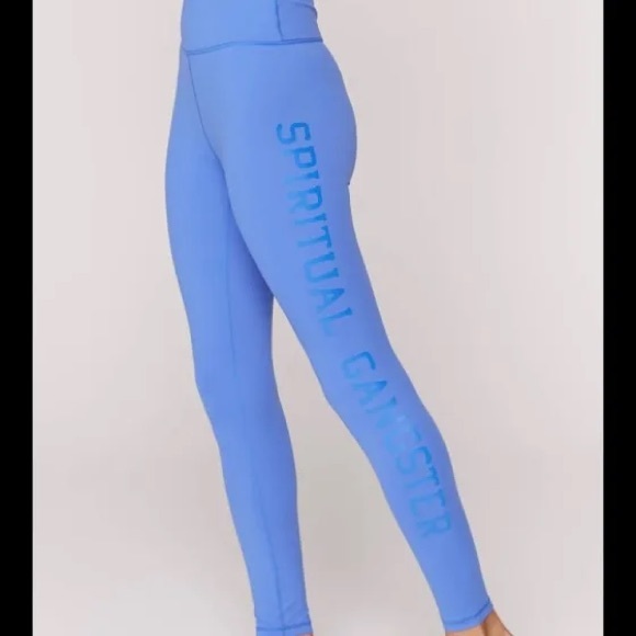 SPIRITUAL GANGSTER varsity essential butter soft blue high rise Leggings Med - Picture 1 of 14